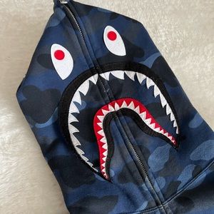 XS Blue camo BAPE bathing ape zip up